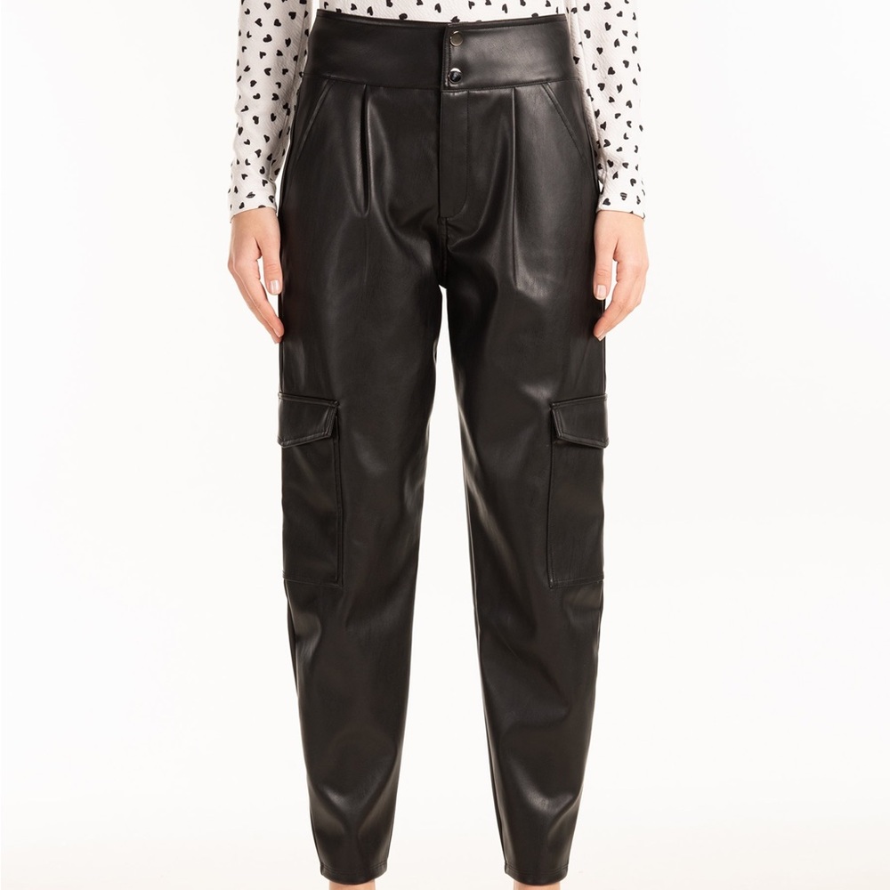 7 for all mankind leather cargo straight leg